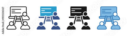 Presentation Coaching icon set multiple style collection