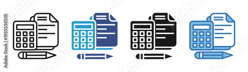 Financial Audit icon set multiple style collection