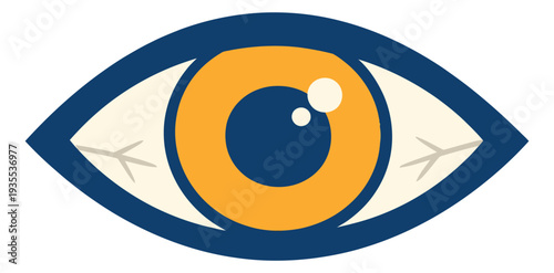 Graphic illustration of a human eye depicting vision for observation and security concepts