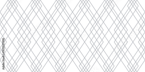Subtle geometric line pattern. Vector linear seamless ornament with grid, thin lines, lattice. Abstract grey and white minimal outline background. Art deco texture. Repeated geo design for wallpapers