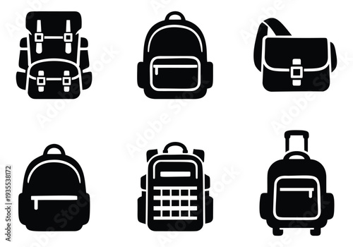 Glyph bag and backpack set featuring hiking, school, messenger, and luggage types for travel and education