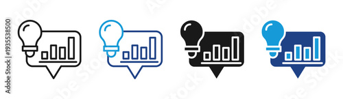 Insight Analytics icon set multiple style collection