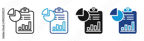 Executive Report icon set multiple style collection