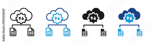 Cloud Intelligence icon set multiple style collection