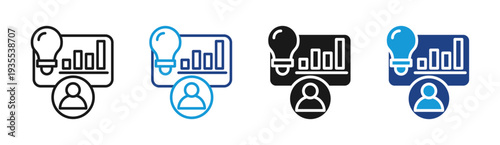 Customer Analytics icon set multiple style collection
