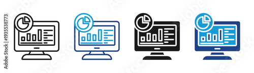 Analytics Platform icon set multiple style collection