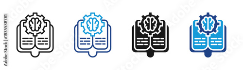 Knowledge Hub icon set multiple style collection