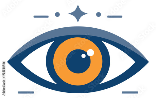 Modern illustration of an eye depicting mystic vision and insight for spiritual concepts