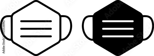 Medical face masks in black and white for health protection