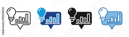 Insight Analytics icon set multiple style collection