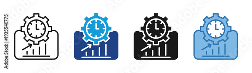 Strategic Performance icon set multiple style collection