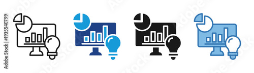 Smart Reporting icon set multiple style collection