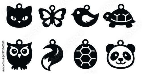 Cute animal charm set featuring various animal characters for crafts and jewelry design