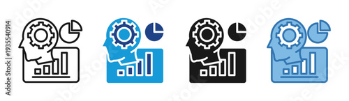 Predictive Strategy icon set multiple style collection