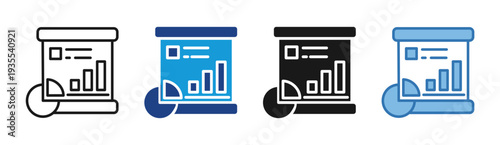 Strategic Reporting icon set multiple style collection