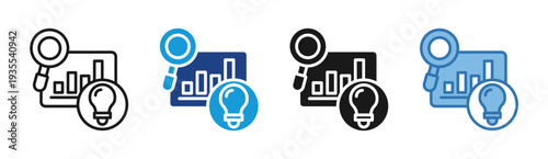 Insight Discovery icon set multiple style collection