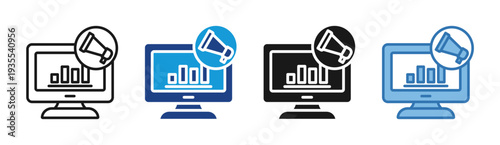Performance Analytics icon set multiple style collection