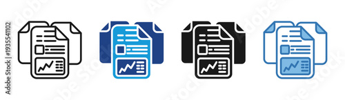 Business Insights icon set multiple style collection