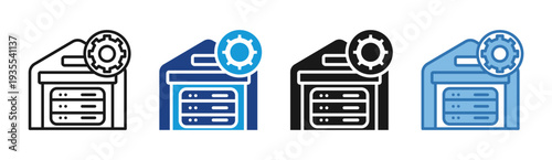 System Management icon set multiple style collection