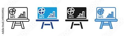 Strategy Board icon set multiple style collection