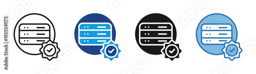 Data Security icon set multiple style collection