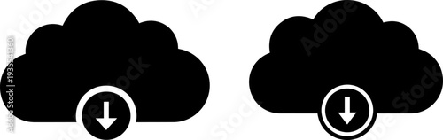 Cloud storage download icons for data access