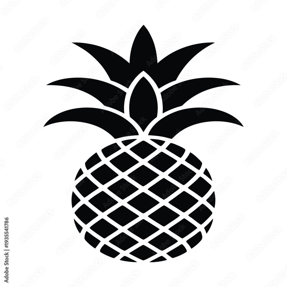 Obraz premium Pineapple fruit vector illustration isolated on white background