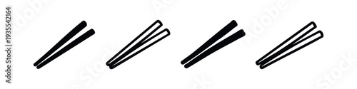 Chopsticks Icons - Asian Food Utensil Symbols in Flat and Outline Designs