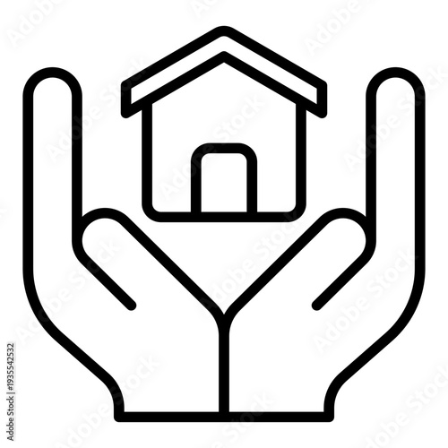 Safe Shelter Human Rights Line Icon