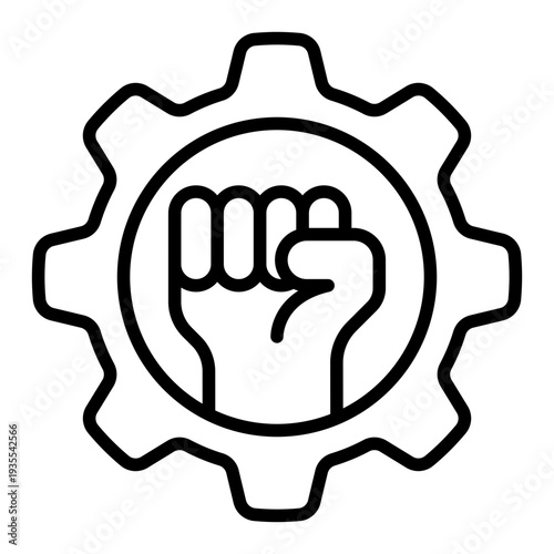 Right to Work Human Rights Line Icon