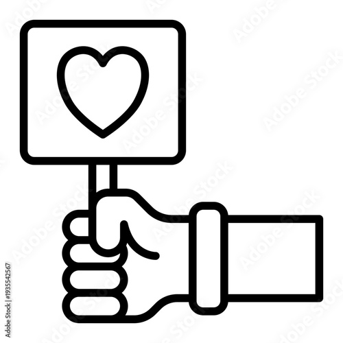 Right to Life Human Rights Line Icon