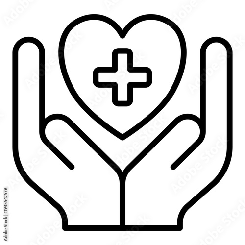 Right to Health Human Rights Line Icon