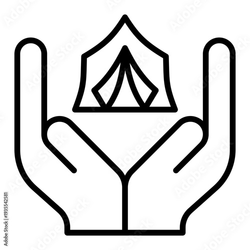 Refugee Rights Human Rights Line Icon