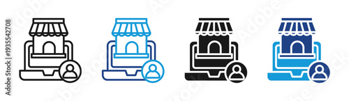 Online Auction icon set multiple style collection