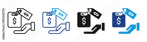 Price Offer icon set multiple style collection