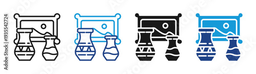 Antique Auction icon set multiple style collection