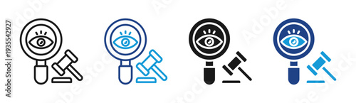 Legal Review icon set multiple style collection