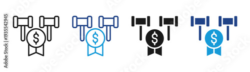 Winner Award icon set multiple style collection