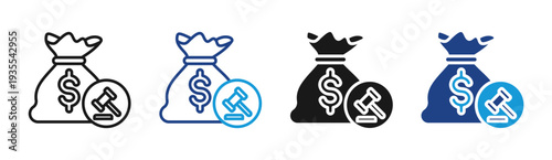 Cash Deal icon set multiple style collection