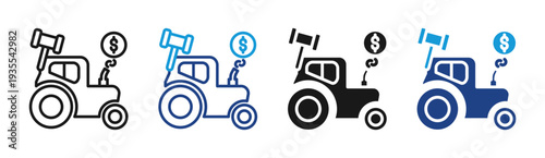 Vehicle Sale icon set multiple style collection