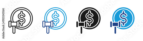 Bid Target icon set multiple style collection