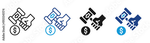 Deal Confirmation icon set multiple style collection