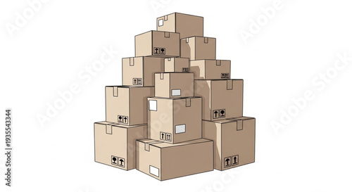 Stack of Cardboard Boxes for Shipping.