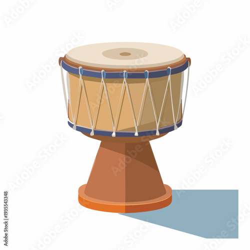 Isolated Djembe African Drum Illustration