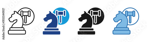 Strategy Knight icon set multiple style collection