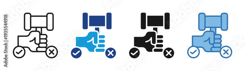 Bid Decision icon set multiple style collection