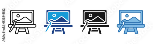 Art Auction icon set multiple style collection