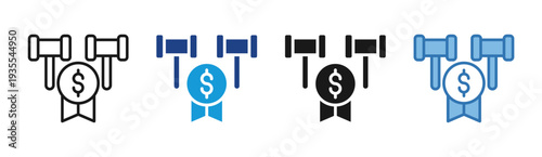 Winner Award icon set multiple style collection