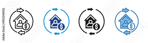 Property Exchange icon set multiple style collection