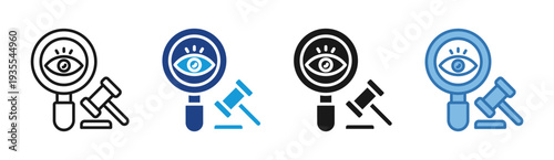 Legal Review icon set multiple style collection